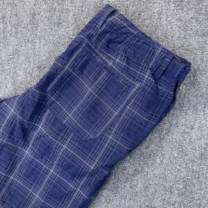 Tommy Bahama Seersucker Check Plaid Golf Shorts Mens 34 Blue Nylon BlendStretch